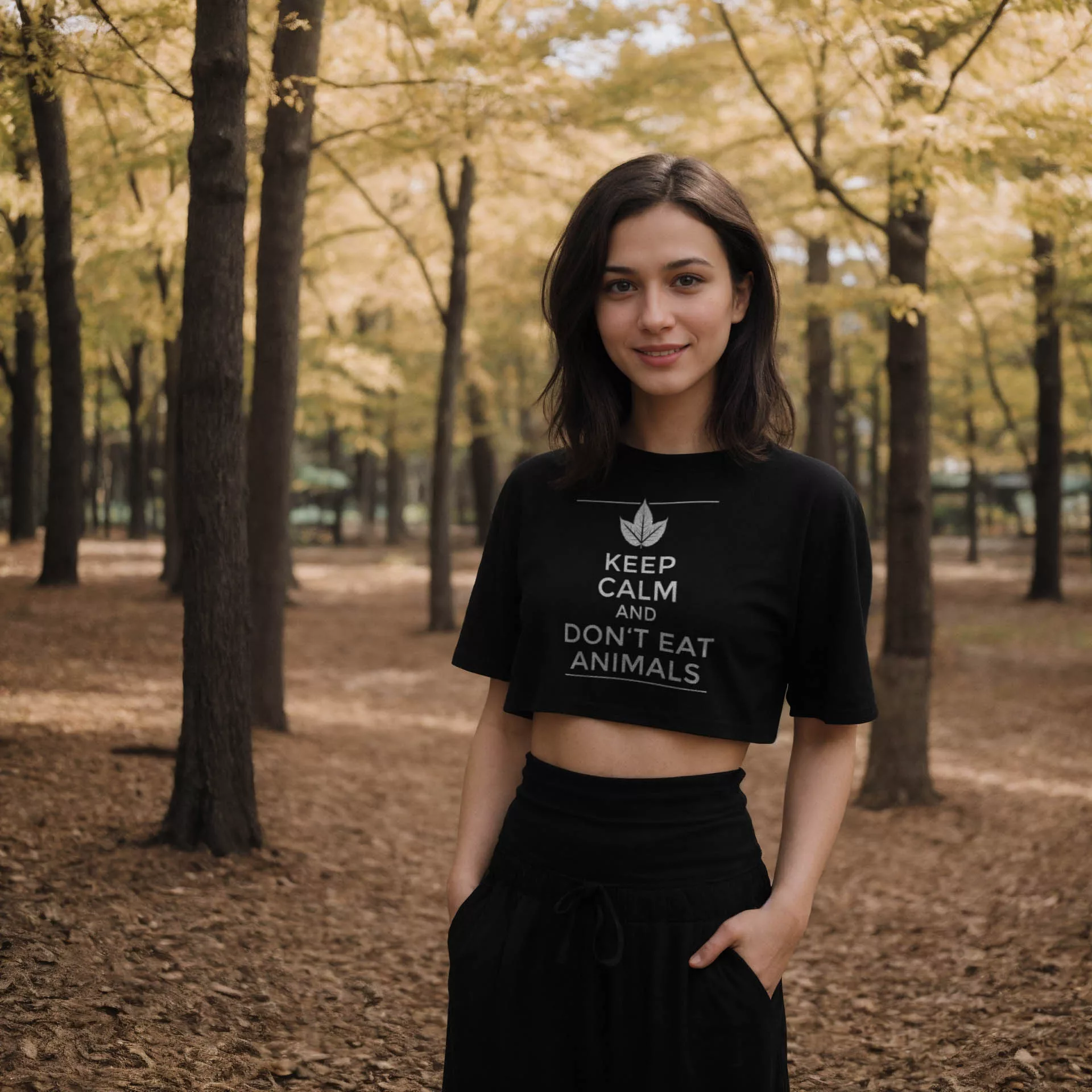 Keep Calm and Don't Eat Animals Crop-Top 44 Keep Calm and Don't Eat Animals Crop-Top – Bild 2