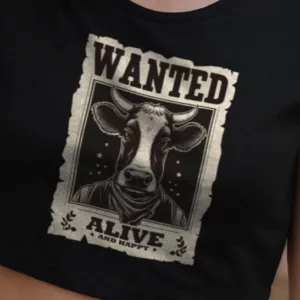 Wanted Cow Crop-Top