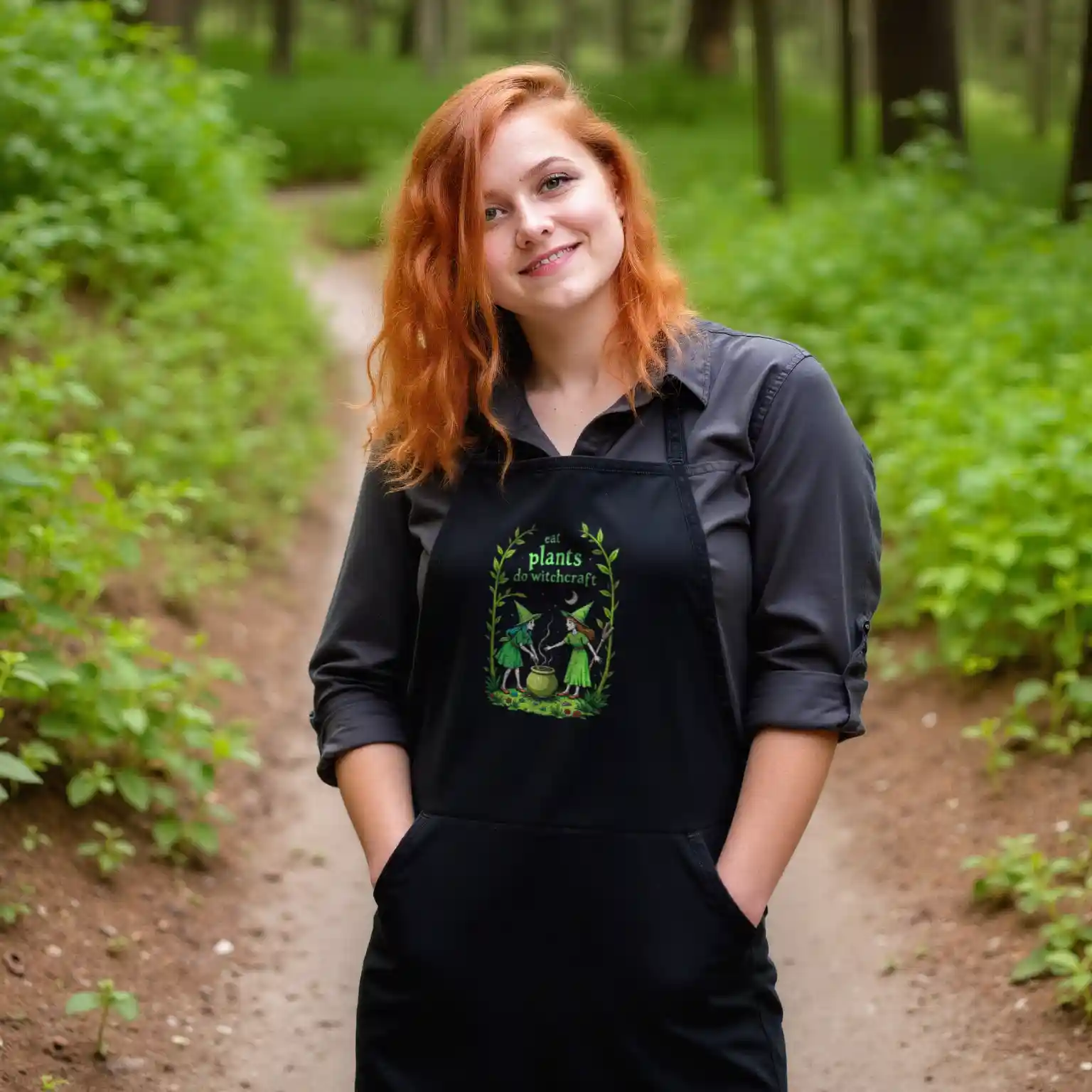 Eat Plants Do Witchcraft Grillschürze (Bio) 33 Eat Plants Do Witchcraft Grillschürze (Bio) – Bild 2