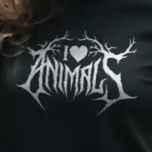 Black Metal Animal Love Crop-Top