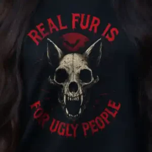 Real Fur Is For Ugly People (Halloween) Crop-Top