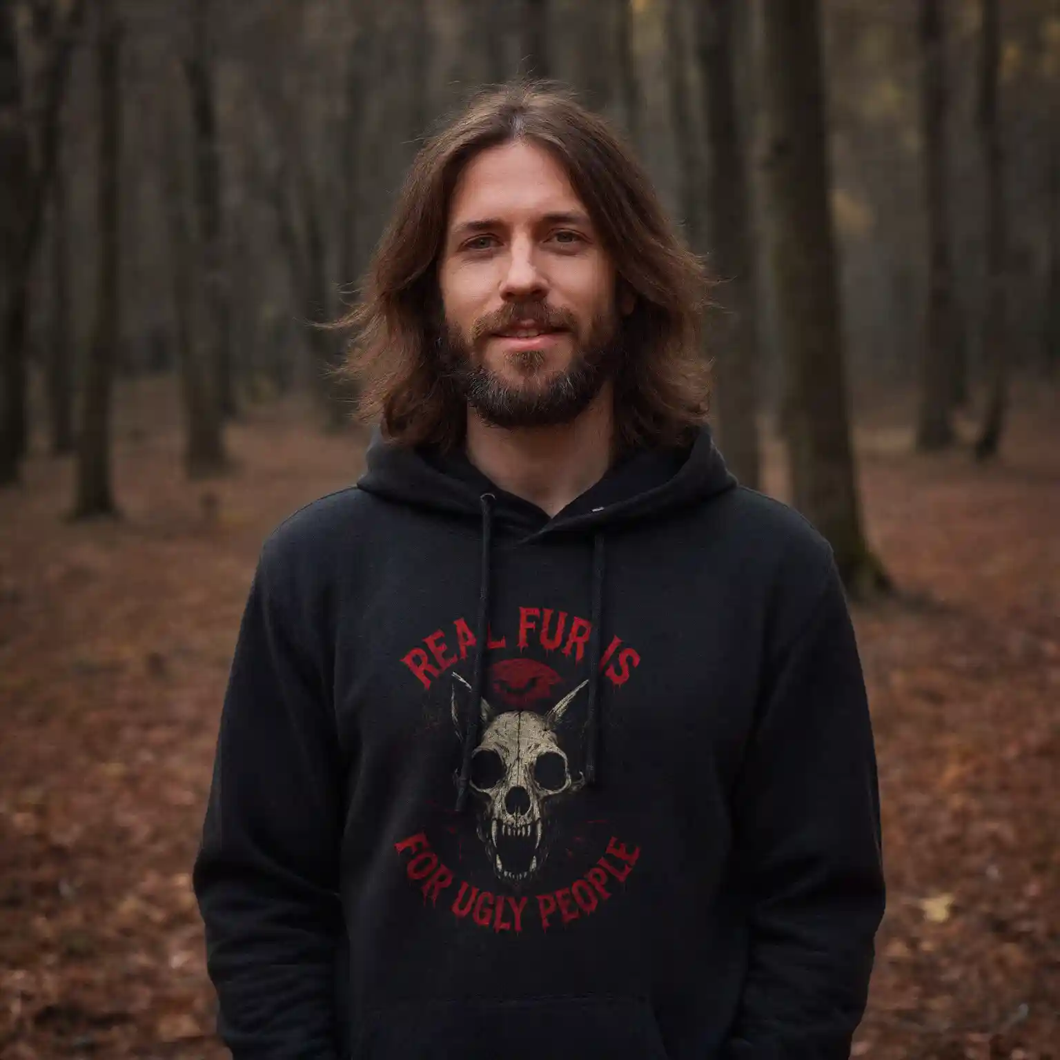 Real Fur Is For Ugly People (Halloween) Hoodie 6 Real Fur Is For Ugly People (Halloween) Hoodie – Bild 2