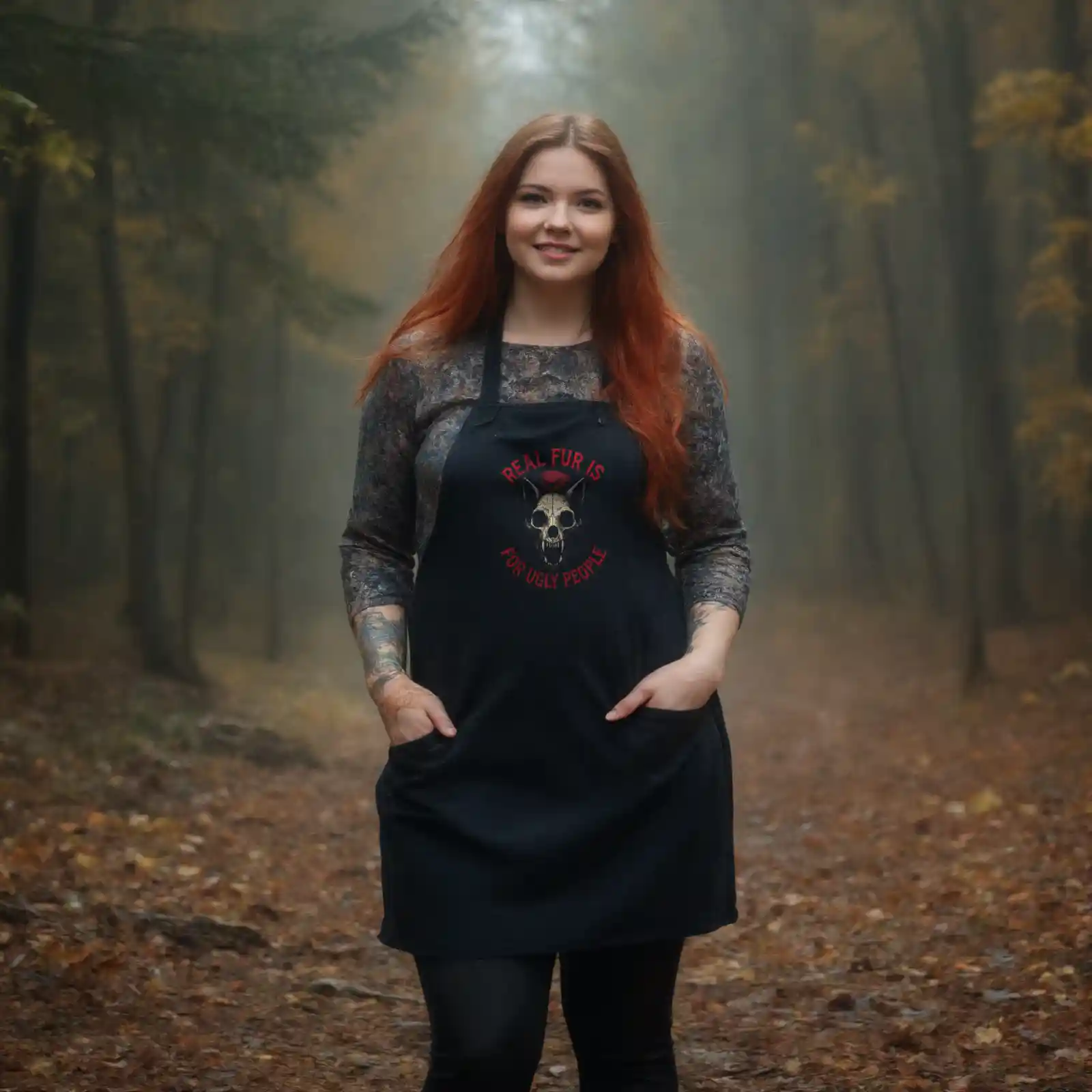 Real Fur Is For Ugly People (Halloween) Grillschürze (Bio) 18 Real Fur Is For Ugly People (Halloween) Grillschürze (Bio) – Bild 2